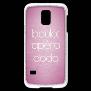 Coque Samsung Galaxy S5 Mini Boulot Apéro Dodo Rose ZG