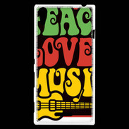 Coque Sony Xperia T3 Peace Love Music