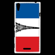 Coque Sony Xperia T3 Drapeau français et Tour Eiffel