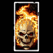 Coque Sony Xperia T3 Tête de mort en flamme 5