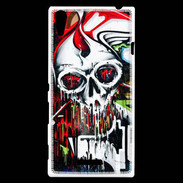 Coque Sony Xperia T3 Tête de mort Graffiti couleur