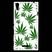 Coque Sony Xperia T3 Feuille de cannabis sur fond blanc