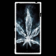 Coque Sony Xperia T3 Feuille de cannabis en fumée