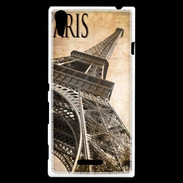 Coque Sony Xperia T3 Tour Eiffel vertigineuse vintage