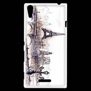 Coque Sony Xperia T3 Vintage Paris en dessin