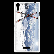 Coque Sony Xperia T3 Paire de ski en montagne