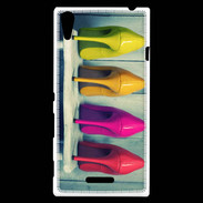 Coque Sony Xperia T3 Chaussures à talons colorés 5
