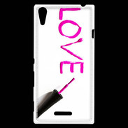 Coque Sony Xperia T3 Love avec vernis à ongle