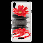 Coque Sony Xperia T3 Fleurs et galet