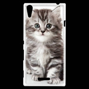 Coque Sony Xperia T3 Chaton gris 