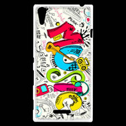 Coque Sony Xperia T3 Graffiti Musique