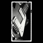 Coque Sony Xperia T3 Guitare en noir et blanc