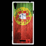 Coque Sony Xperia T3 Drapeau Portugal imitation bois