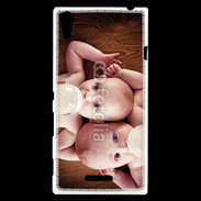 Coque Sony Xperia T3 Bébés avec biberons