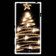Coque Sony Xperia T3 Sapin de noël feu d'artifice