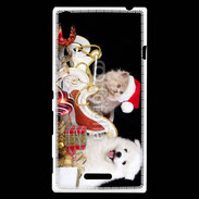 Coque Sony Xperia T3 Chaton et Chiot Noël