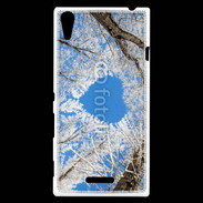 Coque Sony Xperia T3 arbres enneigés coeur