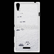 Coque Sony Xperia T3 Traces de pas d'animal dans la neige
