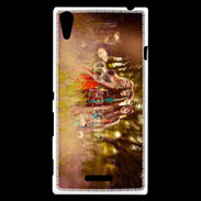 Coque Sony Xperia T3 Groupe de hippie dans les champs