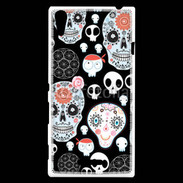 Coque Sony Xperia T3 Fond tête de mort 8