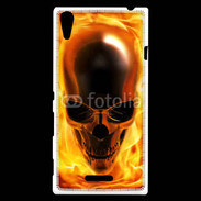 Coque Sony Xperia T3 crâne en feu