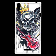 Coque Sony Xperia T3 Tête de mort et guitare