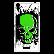 Coque Sony Xperia T3 Tête de mort en vert et noir
