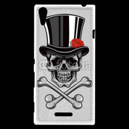 Coque Sony Xperia T3 Tête de Mort avec classe