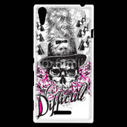 Coque Sony Xperia T3 Tête de Mort Difficult