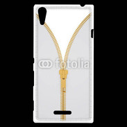 Coque Sony Xperia T3 Fermetures éclaires coutures 2