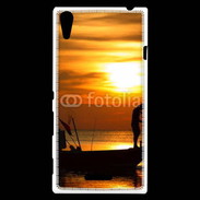 Coque Sony Xperia T3 Couché de soleil pêcheur