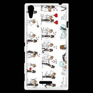 Coque Sony Xperia T3 Bande dessinée de mariés