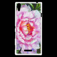 Coque Sony Xperia T3 Fleur en peinture