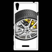 Coque Sony Xperia T3 Pneu complet étrier jaune