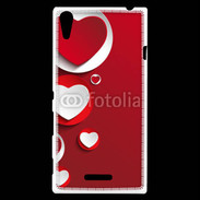 Coque Sony Xperia T3 Cœur en porcelaine