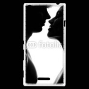 Coque Sony Xperia T3 Couple d'amoureux en noir et blanc