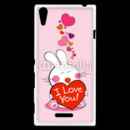 Coque Sony Xperia T3 I love you Bunny