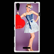 Coque Sony Xperia T3 femme glamour coeur style betty boop