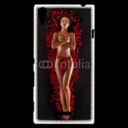 Coque Sony Xperia T3 Femme nue pétales de rose glamour
