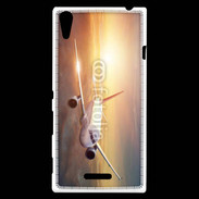 Coque Sony Xperia T3 Avion de ligne au coucher de soleil