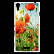 Coque Sony Xperia T3 Champs de coquelicots