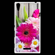 Coque Sony Xperia T3 Bouquet de fleur sur bois