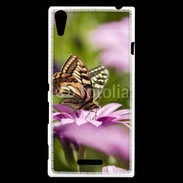 Coque Sony Xperia T3 Fleur et papillon