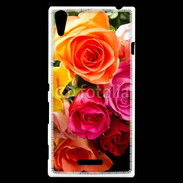 Coque Sony Xperia T3 Bouquet de roses multicouleurs