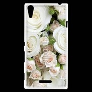 Coque Sony Xperia T3 Rose blanche et rose 5