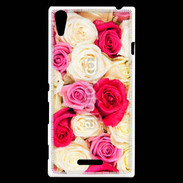 Coque Sony Xperia T3 Fond de roses 5