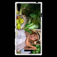 Coque Sony Xperia T3 Petite fille avec panier de pommes