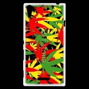 Coque Sony Xperia T3 Fond de cannabis coloré