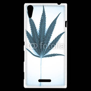 Coque Sony Xperia T3 Marijuana en bleu et blanc