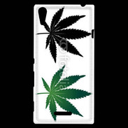 Coque Sony Xperia T3 Double feuilles de cannabis